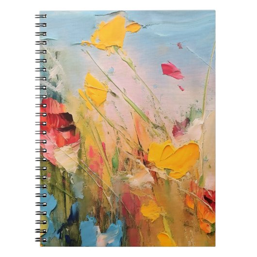 Zomerweide – Expressieve Abstracte Wilde Bloemen Notitieboek (Voorkant)