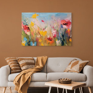Zomerweide - Expressieve Abstracte Wilde Bloemen Poster
