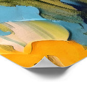 Zomerweide - Expressieve Abstracte Wilde Bloemen Poster (Hoek)