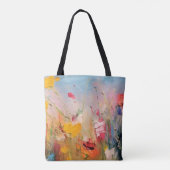 Zomerweide – Expressieve Abstracte Wilde Bloemen Tote Bag (Achterkant)