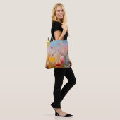 Zomerweide – Expressieve Abstracte Wilde Bloemen Tote Bag (Op model)