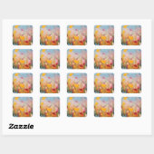 Zomerweide – Expressieve Abstracte Wilde Bloemen Vierkante Sticker (Vel)