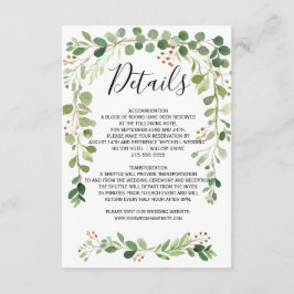 Zomerweide Garland Waterverf Trouwgegevens Informatiekaartje