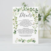 Zomerweide Garland Waterverf Trouwgegevens Informatiekaartje (Staand voorkant)