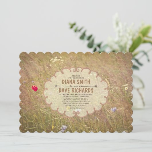  zomerweide huwelijksuitnodiging kaart (Staand voorkant)
