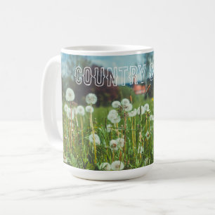 zomerweide met andelions koffiemok