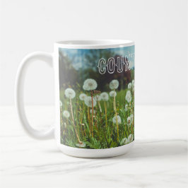 zomerweide met andelions koffiemok