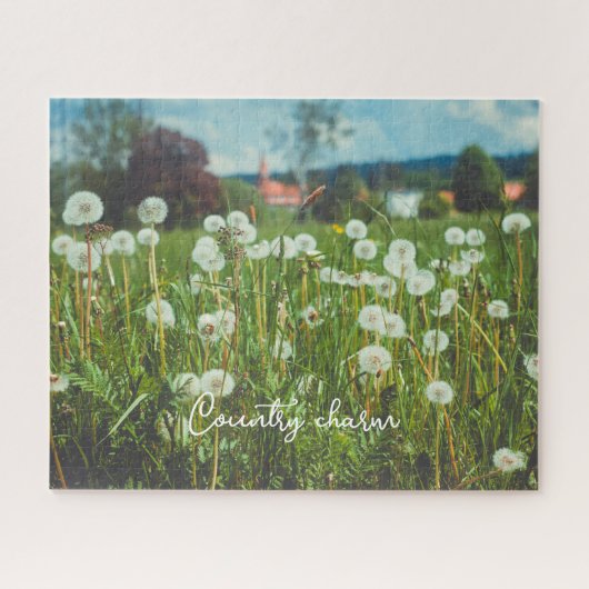zomerweide met andelions legpuzzel (Horizontaal)