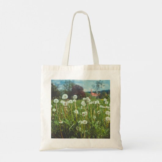 zomerweide met andelions tote bag (Achterkant)