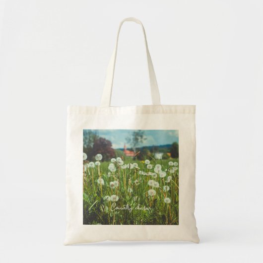 zomerweide met andelions tote bag (Voorkant)