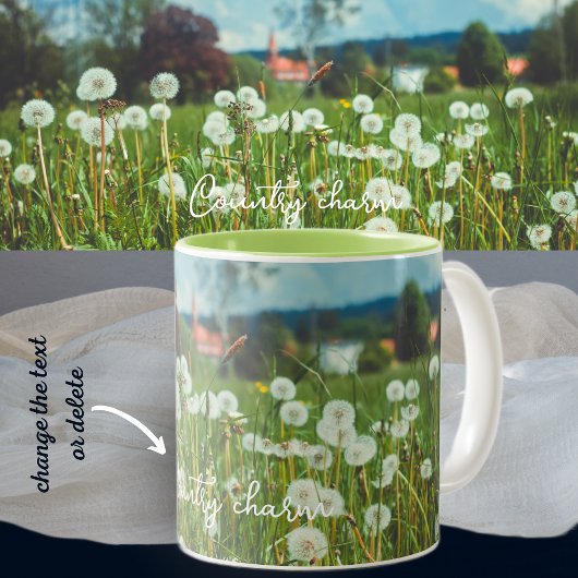 zomerweide met andelions tweekleurige koffiemok