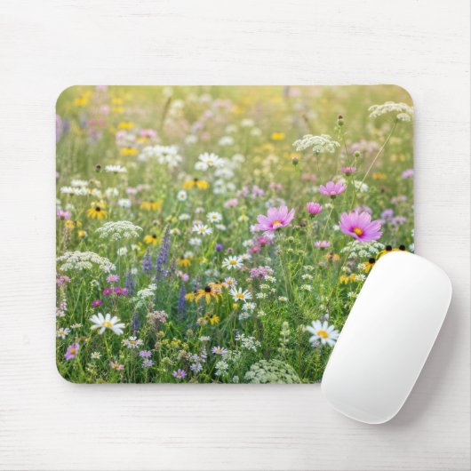 Zomerweide met wilde bloemen muismat (Met muis)