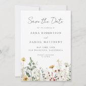 Zomerweide met wilde bloemen save the date (Voorkant)