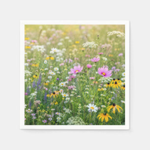 Zomerweide met wilde bloemen servet