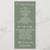 Zomerweide rustieke romantische bruiloft programma programmakaart (Achterkant)