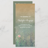 Zomerweide rustieke romantische bruiloft programma programmakaart (Voorkant / Achterkant)