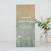 Zomerweide rustieke romantische bruiloft programma programmakaart (Staand voorkant)