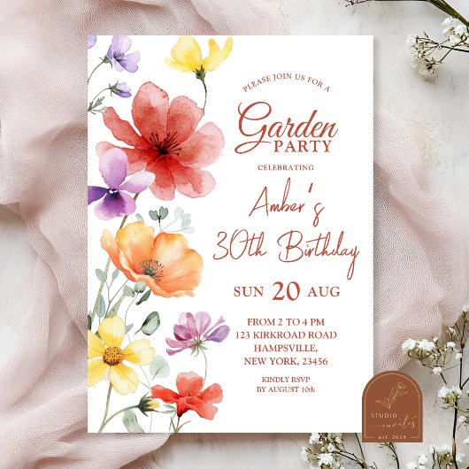 Zomerweide Tuin Verjaardagsfeest Kaart