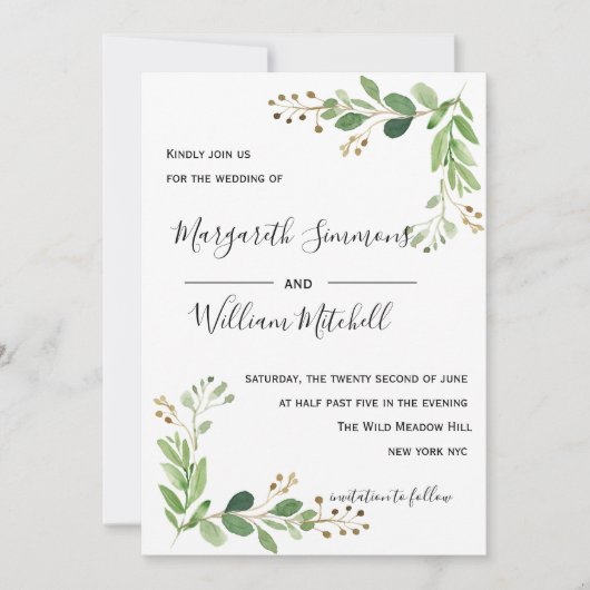 zomerweide verlaat Waterverf Weddenschap Save The Date (Voorkant)