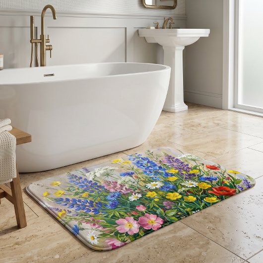 Zomerweide Wilde Bloemen Badmat