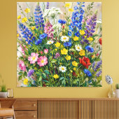 Zomerweide Wilde Bloemen Canvas Afdruk (Insitu (Woonkamer))