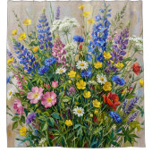 Zomerweide Wilde Bloemen Douchegordijn (Voorkant)