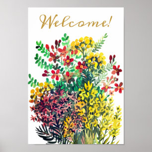 zomerweide, wilde bloemen poster