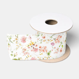 Zomerweide Wilde Bloemen Schattig Elegant Kleurrij Satijnen Lint