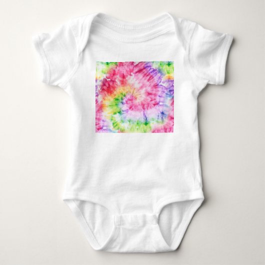 Zomerwervelingen: pastel Stropdas-kleurpatroon Romper (Voorkant)