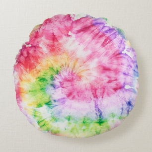 Zomerwervelingen: pastel Stropdas-kleurpatroon Rond Kussen