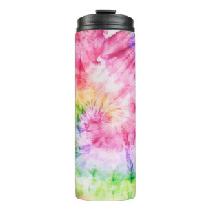 Zomerwervelingen: pastel Stropdas-kleurpatroon Thermosbeker