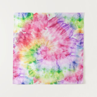 Zomerwervelingen: pastel Stropdas-kleurpatroon Wandkleed