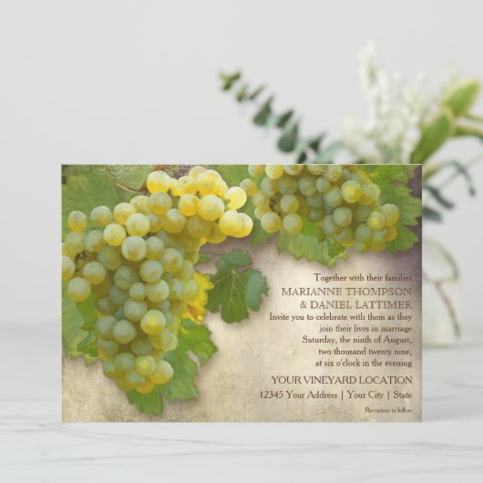  zomerwijn Country Vineyard Rustieke bruiloft Kaart (Staand voorkant)