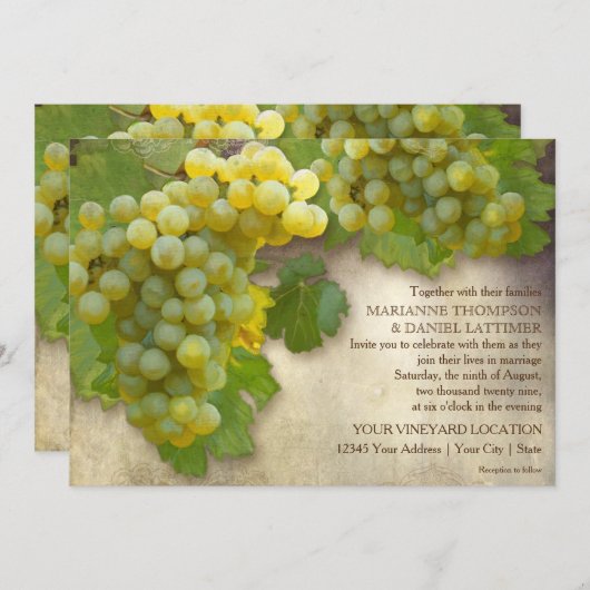  zomerwijn Country Vineyard Rustieke bruiloft Kaart (Voorkant / Achterkant)