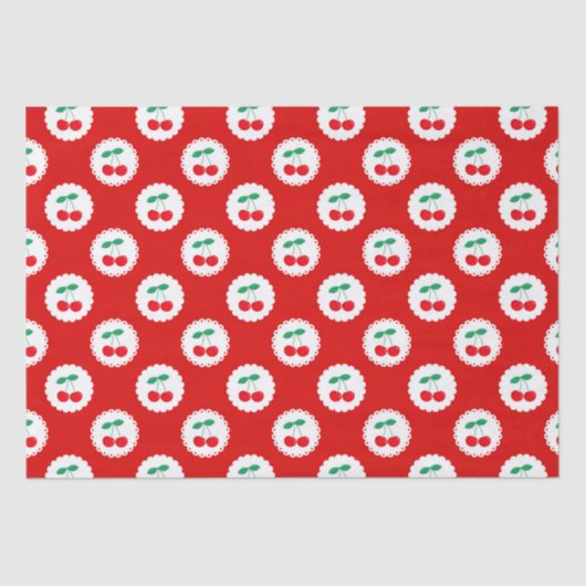  zomerwitte en rode kersen tissuepapier (Voorkant)