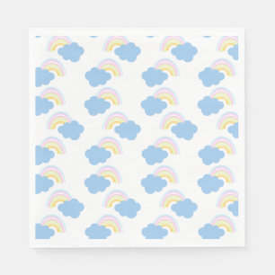 Zomerwolk Regenboog Pastel Krabbel Doodle     Servet