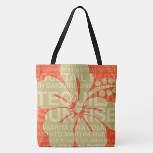 Zomerwoorden Cocktails en Hibiscus Beach Bag Tote Bag (Voorkant)