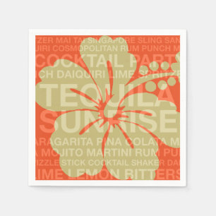 Zomerwoorden Cocktails en Hibiscus Papieren servet