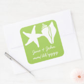 Zomerzeeschelpen in Peridot Sticker (Envelop)
