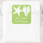 Zomerzeeschelpen in Peridot Sticker (Tas)