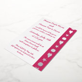 Zomerzeeschelpen in Raspberry Folie Invitation Uitnodiging (Gedraaid)