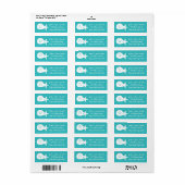 Zomerzeeschelpen in Turquoise retouradres Label (Full Sheet)