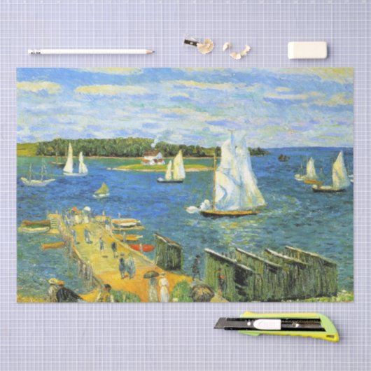 Zomerzeilboten in Mahone Bay in Canada Tissuepapier (Craft)