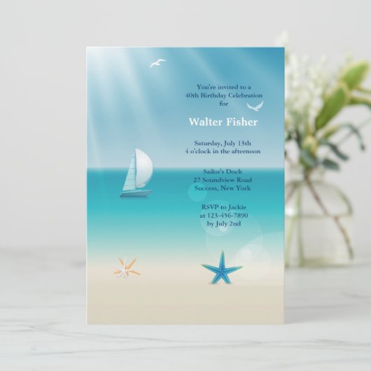 Zomerzeiluitnodiging Kaart (Staand voorkant)