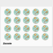 Zomerzon strandstoel zonnebril rode Teenslippers Ronde Sticker (Vel)