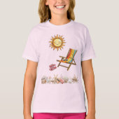 Zomerzon strandstoel zonnebril rode Teenslippers T-shirt (Voorkant)