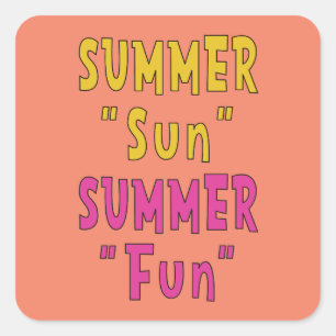 Zomerzon Zomerpret Vierkante Sticker