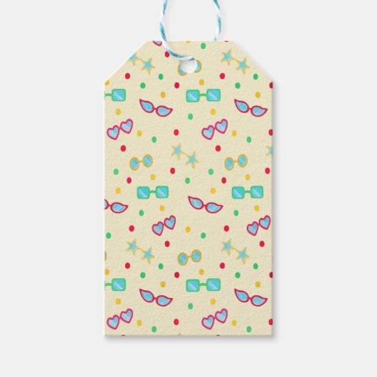  zomerzonde Star Polka Dot Cadeaulabel (Voorkant)