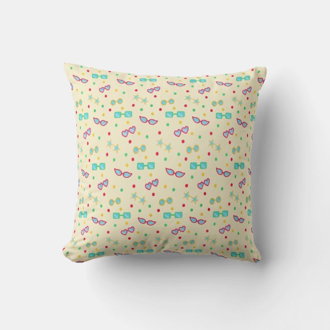  zomerzonde Star Polka Dot Kussen (Voorkant)