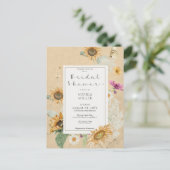 Zomerzonnebloem Bloemen Bruiloftsinvitaties in vin Briefkaart (Staand voorkant)